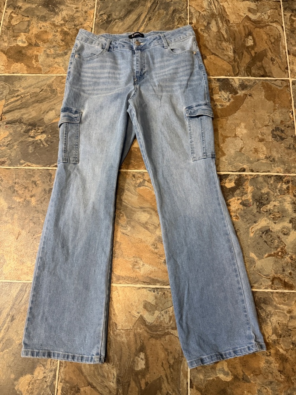 d. jeans Light Blue Boot-Cut Cargo Jeans